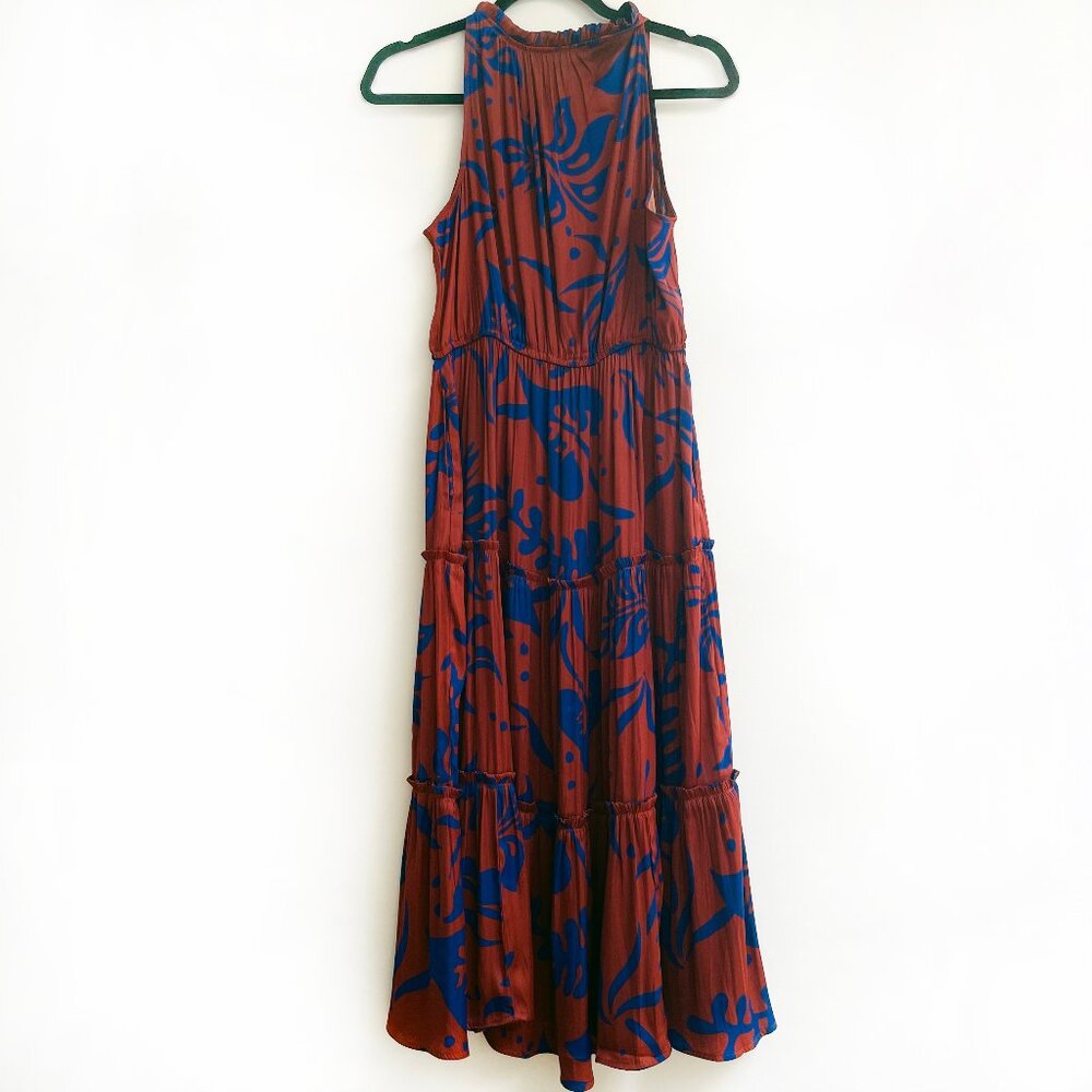 NWOT Vibrant Tiered Midi Dress